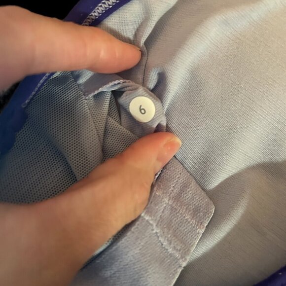 Lululemon Power Yoga Racerback Tank Top Purple Stripe Fitted Built in Bra 2-in-1 - Picture 5 of 9